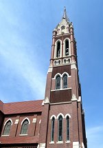 The completed tower with the carillon